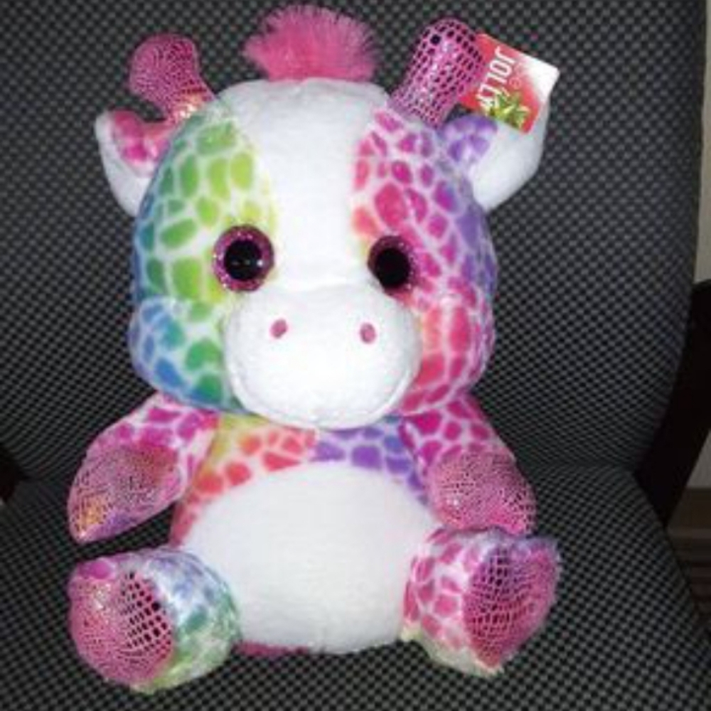 NWT Multicolor Giraffe Sparkle Eyes Stuffed Animal